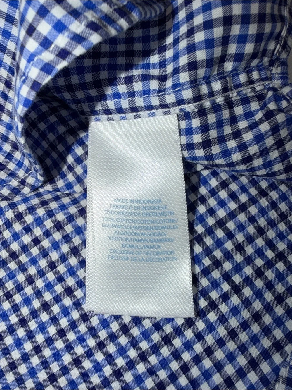 Ralph Lauren Blue & White Gingham Button-Down Shirt